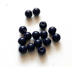 Korálky - Plastové korálky color 6 mm - 50 ks (11 - modrá tmavá) - 12095627_