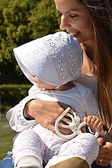 Detské čiapky - Baby čepiec Madeira kvety/ romantica - 12097808_