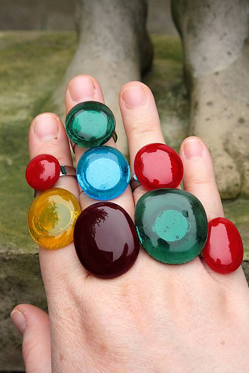 Fusingový prsteň - Simple colours (Červená)