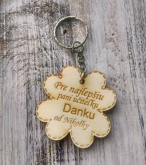 Darčeky pre svadobčanov - Štvorlístok s nápisom (kľúčenka) - 12098968_