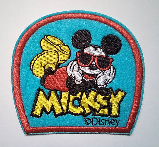  - Nažehľovačka (záplata) Mickey s okuliarmi 7,6x7,3cm - 12100205_