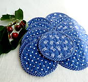 Úžitkový textil - Ručne prešívané FILKI keksíky (so vzormi modrotlače) - 12100559_