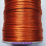 Galantéria - Saténová šnúra 2mm-1m (oranžová dyňová) - 12101995_