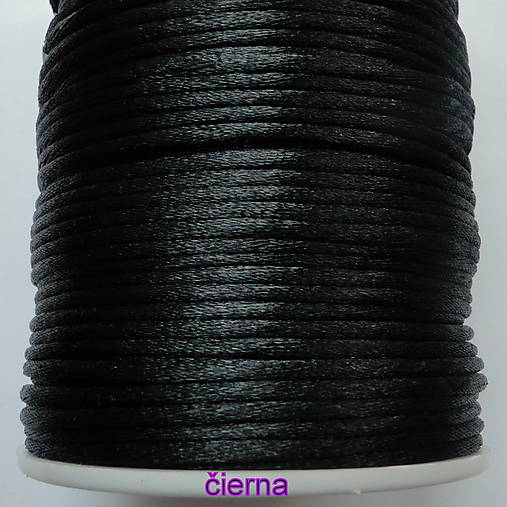 Saténová šnúra 2mm-1m (čierna)