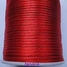 Galantéria - Saténová šnúra 2mm-1m (červená) - 12102129_