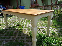 Nábytok - Masívny stôl v rustikálnom štýle - dub, javor - 12101020_