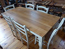 Nábytok - Masívny stôl v rustikálnom štýle - dub, javor - 12101023_