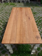 Nábytok - Masívny stôl v rustikálnom štýle - dub, javor - 12101024_