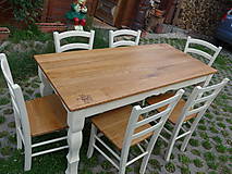 Nábytok - Masívny stôl v rustikálnom štýle - dub, javor - 12101026_