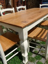 Nábytok - Masívny stôl v rustikálnom štýle - dub, javor - 12101032_