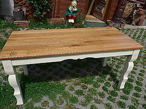 Nábytok - Masívny stôl v rustikálnom štýle - dub, javor - 12101013_