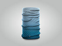 Šatky - Multifunkčná šatka - modrá bodkovaná s margarétami - 12101300_