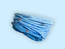 Šatky - Multifunkčná šatka - modrá bodkovaná s margarétami - 12101303_