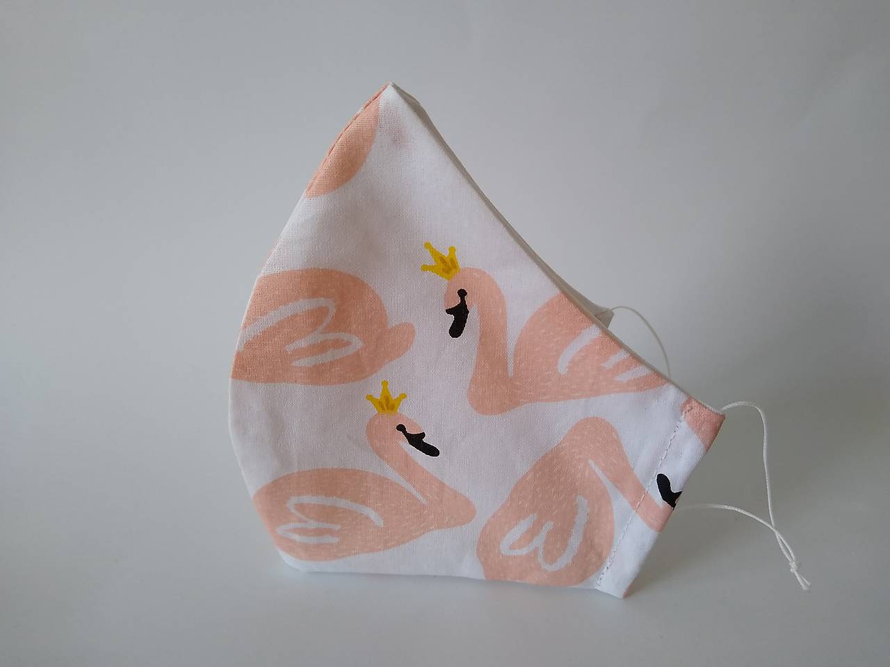 Dizajnové rúško labuť tvarované dvojvrstvové