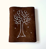 Papiernictvo - Zápisník kožený s kresbou stromu A5 - 12103377_