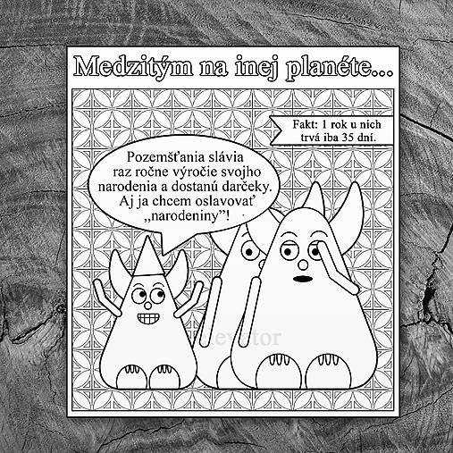 Papiernictvo - Antistresová omaľovánka z planéty Relevator (narodeniny) - 12105492_