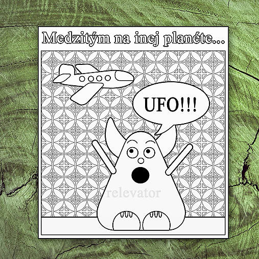 Papiernictvo - Antistresová omaľovánka z planéty Relevator (UFO) - 12105507_