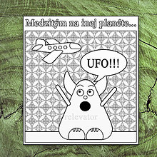 Papiernictvo - Antistresová omaľovánka z planéty Relevator (UFO) - 12105507_