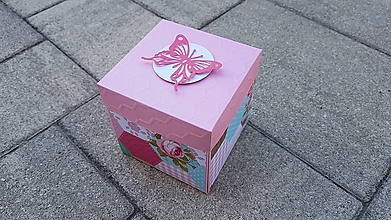Papiernictvo - Krabička - Ďakujem "Ružový motýlik" - 12109611_