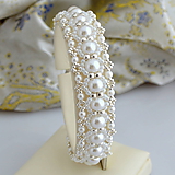 Náramky - Svadobný perlový náramok (Ag925) (Biele perly) - 12110781_