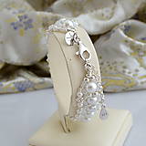 Náramky - Svadobný perlový náramok (Ag925) (Biele perly) - 12110782_