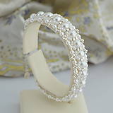 Náramky - Svadobný perlový náramok (Ag925) (Biele perly) - 12110783_