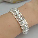 Náramky - Svadobný perlový náramok (Ag925) (Biele perly) - 12110785_