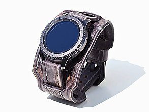 Náramky - Kožený remienok pre Samsung galaxy watch 42mm, 46mm čierny - 12111019_