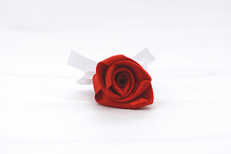 Svadobné pierka - Pierko červeno-biela ruža stredné - 12109757_