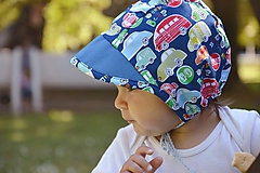 Detské čiapky - Baby čepiec autíčka - 12111106_