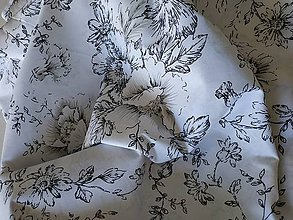 Textil - Bavlnené látky (kvety na bielom podklade) - 12108959_