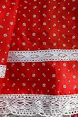 Sukne - Červená kruhová folklórna sukňa so vzorom – kvety (80 cm) - 12111083_