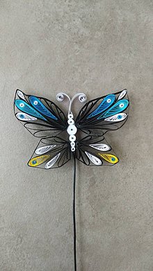 Dekorácie - Motýľ - zapichovačka do kvetináča - 12108523_
