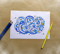Kresby - Kreslená pohľadnica oblak (pred búrkou) - 12109901_