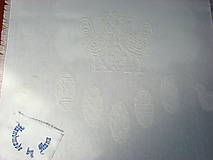 Úžitkový textil - Ručne vyšívaný ľanový obrus biely / štóla / - 12112238_