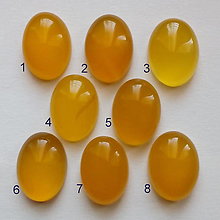 Minerály - Achát kabošon 18x13mm-1ks (žltá) - 12111946_