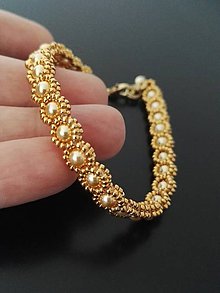 Náramky - Náramok - perly v zlate. - 12113073_