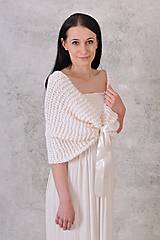 Svetre a kardigány - Romantický svadobný pléd so stuhou Charlotte (vlna,alpaca) - 12114661_