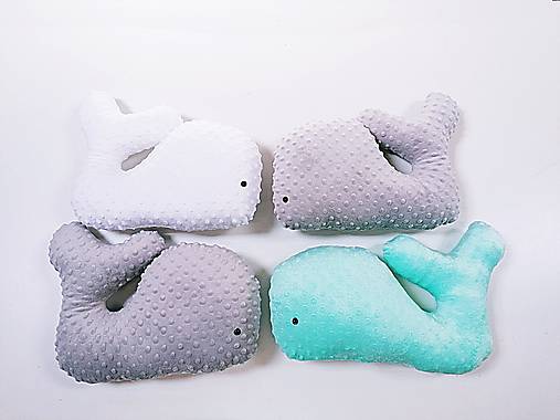 Minky vankúšik - veľryba (Modrá)
