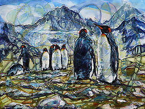 Obrazy - Kráľovstvo tučniakov - 12116169_