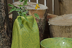 Váza zelená "KRAKLOVANÁ".