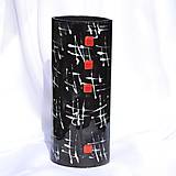 Dekorácie - Váza ÓSAKA čiernobiele podmaľované sklo výška 30 cm oblá - 12117846_