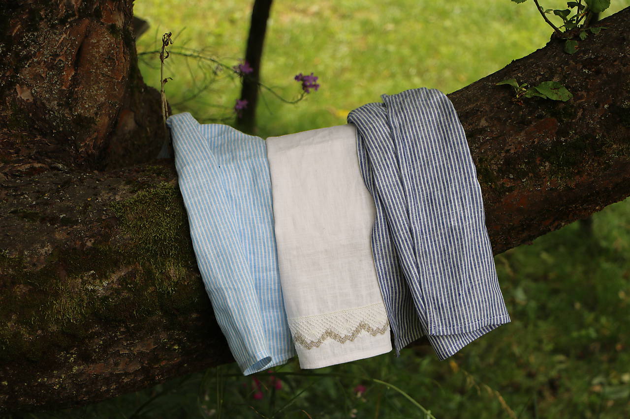 Ľanové utierky pásik