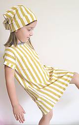 Detské oblečenie - šaty z biobavlny Prúžok (žlté) - 12120155_