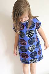 Detské oblečenie - šaty z biobavlny Kruhy (modré) - 12120169_