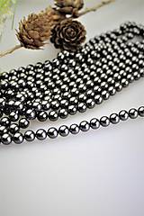 Korálky - perly 6mm, perly z mušlí - čierne - 12122831_