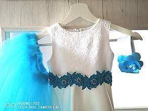 Detské oblečenie - Dievčenské slávnostné šaty Aquamarine II - 12126560_