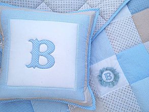 Detský textil - Patchwork súprava Blue Baby B - 12126638_
