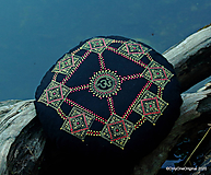 Úžitkový textil - Maľovaný ručne šitý meditačný vankúš NAJA - 12125261_