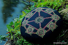 Úžitkový textil - Maľovaný ručne šitý meditačný vankúš NAJA - 12125262_
